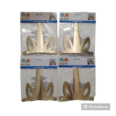 16 Diademas de Papel Unicornio Sombreros de Fiesta Suministros Niños Accesorios Frente Dorado Nuevo Foto 1 de 3