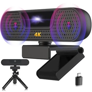 W8GS 4K Webcam avec Microphone Autofocus Réduction du Bruit 85°View Correctio... - Afbeelding 1 van 9