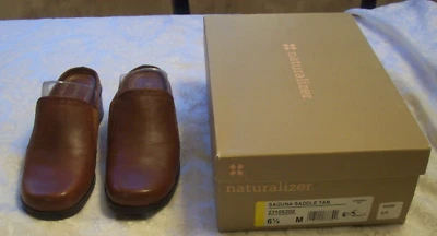 Naturalizer Saguna-Saddle Tan Leather Clogs Hardly Worn. Women's 6 1/2 - Image 1 of 4