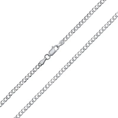 Solid 3-9MM Box or Diamond Cut .925 Sterling Silver Cuban Curb Chain Necklace - Image 1 of 4