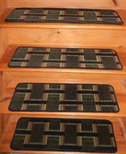 13 STEP 9" X 30" + Runner 30" X 96" ( 2'6" x 8" ) Stair Treads Wool Blend CARPET - Picture 1 of 6