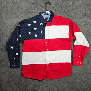 Panhandle Slim Button Up Western Rodeo Hemd Herren Large amerikanische Flagge - Bild 1 von 9