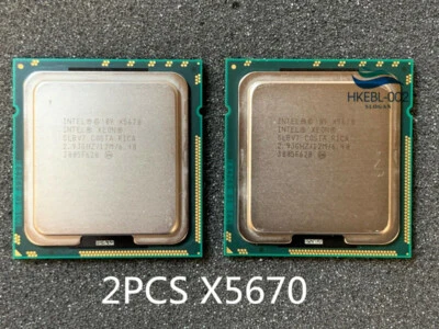 *MATCHED PAIR* INTEL XEON X5670 Six Core 2.933GHz LGA1366 CPU Processor SLBV7 - Image 1 of 2