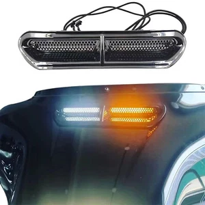 Fairing Vent Turn Signal White Light For Harley Touring Electra Glide 2014+ HA - Picture 1 of 7