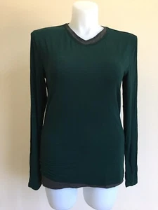 NWT-KIT AND ACE WOMENS T-SHIRT 2 IN 1 LONG SLEEVE,STRETCH, SZ.M,GREEN-GRAY COLOR - Picture 1 of 12