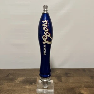 Original Coors Bier Zapfhahn Bargriff blau Holz 11,5" Stiftform Zapfhahn - Bild 1 von 8