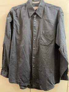 Perry Ellis Portfolio Button Shirt Mens 16 (34-35) Grey Long Sleeve Cotton - Picture 1 of 6