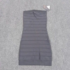 French Connection Dress Women Size 4 Blue Gray Bandage Strapless Stretch BodyCon - Picture 1 of 10