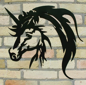 Unicornio 3mm acero decoración caballo 40cm-80cm piezas individuales hechas a mano - Imagen 1 de 5