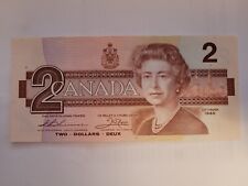 1986 Canada $2 Dollar HRH Queen Elizabeth II #EGK8015802 JWC/GGT Bank Note