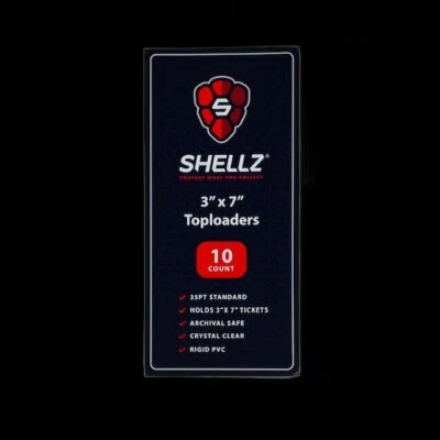 SHELLZ 3"x7" Toploader Ticket/Currency - Blue UV Hint