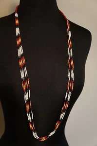 NEW Chan Luu White Red Grey Seed Bead 39" Long Short Multi Strand Necklace - Picture 1 of 6