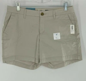 Pantalones cortos de mujer Old Navy 6 delanteros planos elásticos beige bolsillo dividido 5" entrepierna todos los días - Imagen 1 de 7