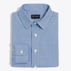 Crewcuts Boys' long-sleeve flex Thompson patterned shirt blue white Size 14 NWOT - Picture 1 of 6