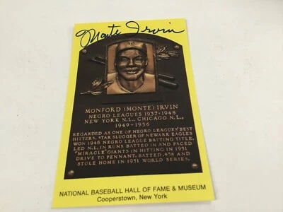 Monte Irvin and 12 Other Signed Gold Hall of Fame Cards NrMt or Better - Image 1 of 4