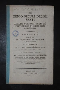 Boettiger - De genio seculi decimi sexti - Erlangen 1823 - Foto 1 di 1