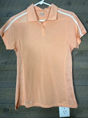 Camisa polo feminina Ping golfe manga curta pêssego tamanho médio - Imagem 1 de 3