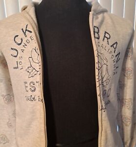 LUCKY BRAND ZIP UP HOODIE Small Est. 1990 Los Angeles Calif. Wild Beautiful Life