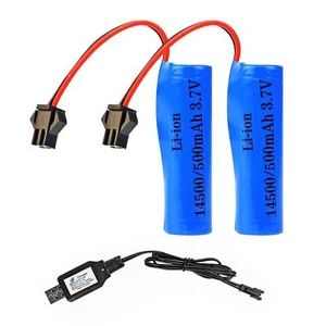 2PCS 3.7V 500mAh 14500 Rechargeable Li-ion Battery for JJRC C2 D828 RC Car Parts - Bild 1 von 3