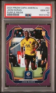 2024 Panini Prizm Conmebol Copa America Jhon Duran Purple Prizm #53 PSA 10 - Picture 1 of 2