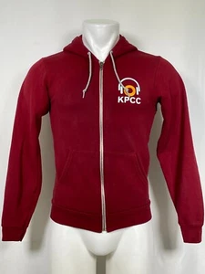 KPCC Pasadena CA NPR Public Radio Red Full Zip Hoodie Sweatshirt Men's SMALL - Picture 1 of 12