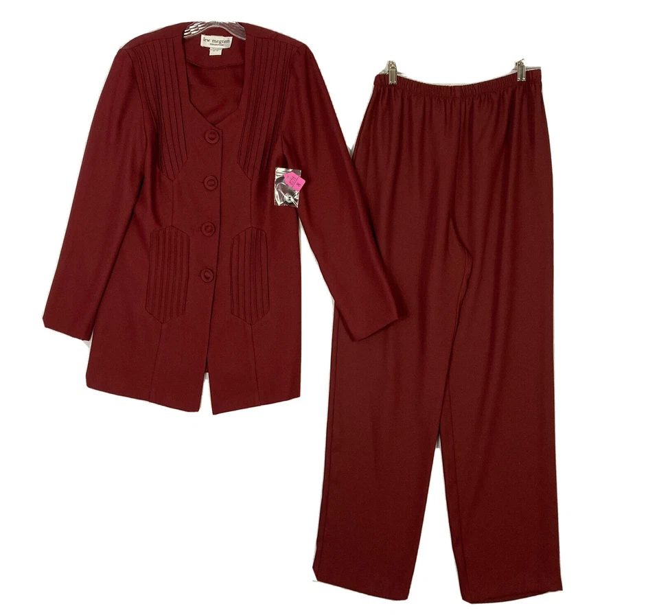 Conjunto de pantalones chaqueta de colección de 2 piezas talla 8 rojo óxido EE. UU. Lew Magram # 9015 NUEVO CON ETIQUETAS Foto 1 de 4