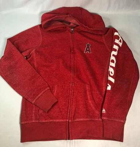 Majestic Anaheim Angels Hoodie, Heathered Red, Fits S-M #2113 Cover
