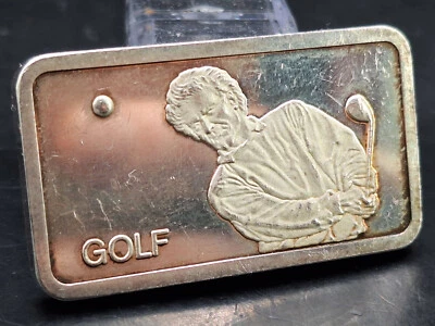 Lingots d'argent 1 once d'argent fin 999 Degussa Golf lingots d'argent de 1 once - Photo 1/2