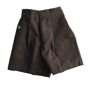 Pantaloncini scuola marroni con elastico in vita - Foto 1 di 2
