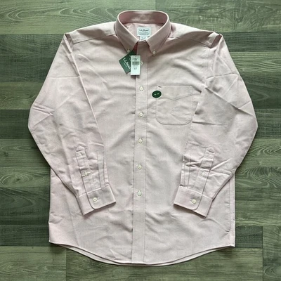 LL Bean Wrinkle-Free Classic Oxford Cloth Shirt Mens 16 33 Light Red/Pink 209410 - Image 1 of 4