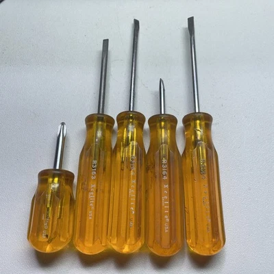Xcelite SX102 Phillips #2 P2 Stubby Screwdriver USA (5) Lot Flathead - Image 1 of 4
