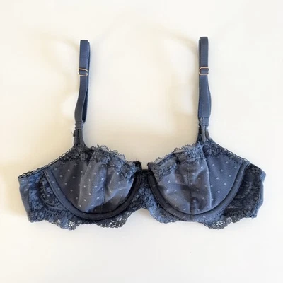 Sujetador push up Victorias Secret Dream Angels talla 32B transparente sin relleno coqueta Foto 1 de 4