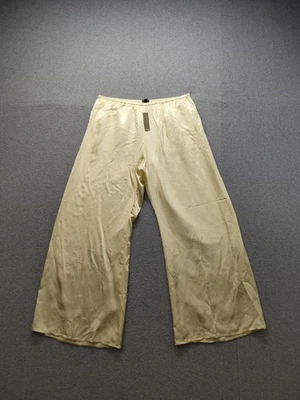 Pantalones J Crew para mujer grandes amarillos pierna ancha satinada viscosa tiro alto salón Foto 1 de 4