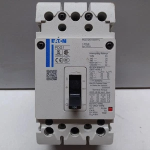 Eaton Circuit Breaker PDG13F0100TFFJ / PDG1 3 Pole - UNTESTED Parts/Repair ONLY! - Picture 1 of 9