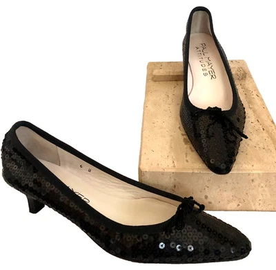 Zapatos de tacón Paul Mayer Attitudes España lentejuelas negras gatito 6 B Foto 1 de 4