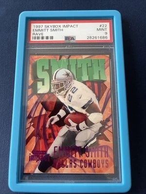 1997 EMMITT SMITH Skybox Impact Circa Rave #/150 #22 PSA 9 MINT - Image 1 of 2