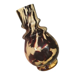Handblown Czech Art Deco Spotted Bamboo Abstract Glass Vase 5.25" c. 1920s 40s - Picture 1 of 18