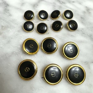 Dunhill 14 Black & Gold Logo Replacement Buttons For Blazed Jacket Used - Picture 1 of 4