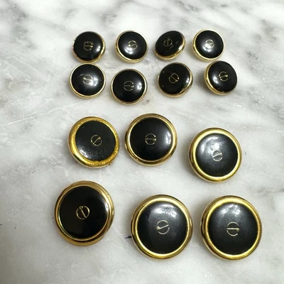 Dunhill 14 Black & Gold Logo Replacement Buttons For Blazed Jacket Used - Image 1 of 4