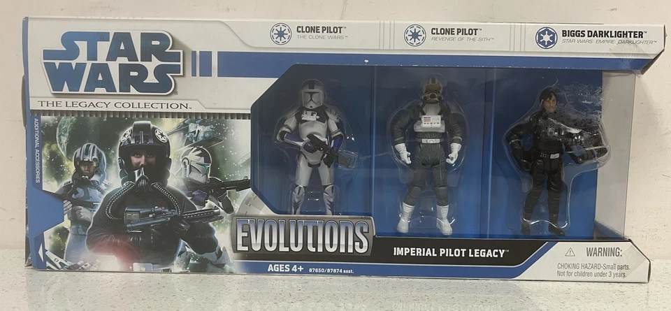 "Star Wars Evolutions Imperial Pilot Legacy 3,75"" The Legacy Collection 2008 sin usar, en caja" Foto 1 de 3