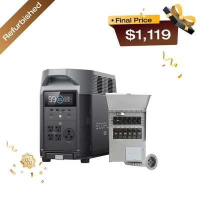 EcoFlow 3600Wh DELTA Pro Power Station 120V Home Backup Certified Refurbished - Image 1 of 4