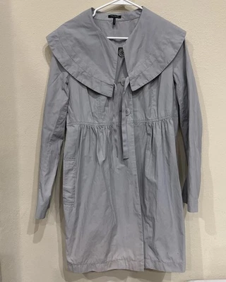 Daisy  Fuentes Women Gray Rain Jacket W/ Pockets Size Large*Look At Pics Please - Image 1 of 4