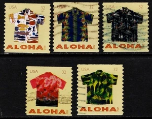 OFF paper #4597-01 Aloha Shirts-COIL (used set of 5) 32c 2012 _f132 - Picture 1 of 1