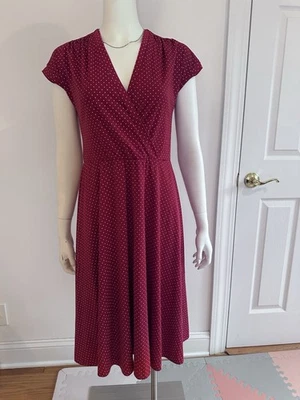 Retro Polka Dot Midi Dress Red & White Size S/M - Imagem 1 de 4