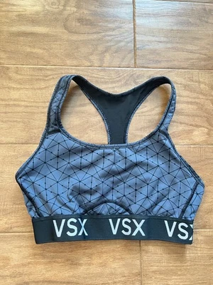 Victoria's Secret VSX Sport Sports Bra Size M Gray/Black Geometric Print - Image 1 of 4