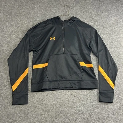 Sudadera con capucha Under Armour para mujer pequeña negra naranja Storm Armour, media cremallera 1376980 Foto 1 de 4