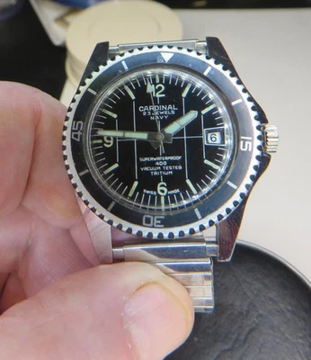 SICURA CARDINAL 23 JEWELS NAVY DIVER WATCH - Image 1 of 4