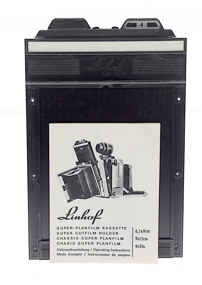Linhof 4x5 Sheet Film Holder, One Single with IB, Numbered 3-4, MINT - Image 1 of 1