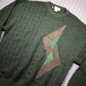 Vintage Bachrach Strick Wolle Alpaka Acryl Pullover Rundhals Pullover Grün Large - Bild 1 von 6