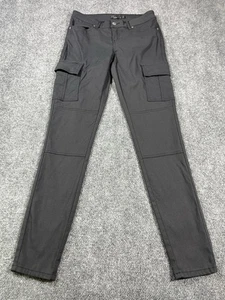 Prana Hose Damen Größe 2 schmale Passform leicht Knopf Reißverschluss Cargotasche schwarz - Bild 1 von 10